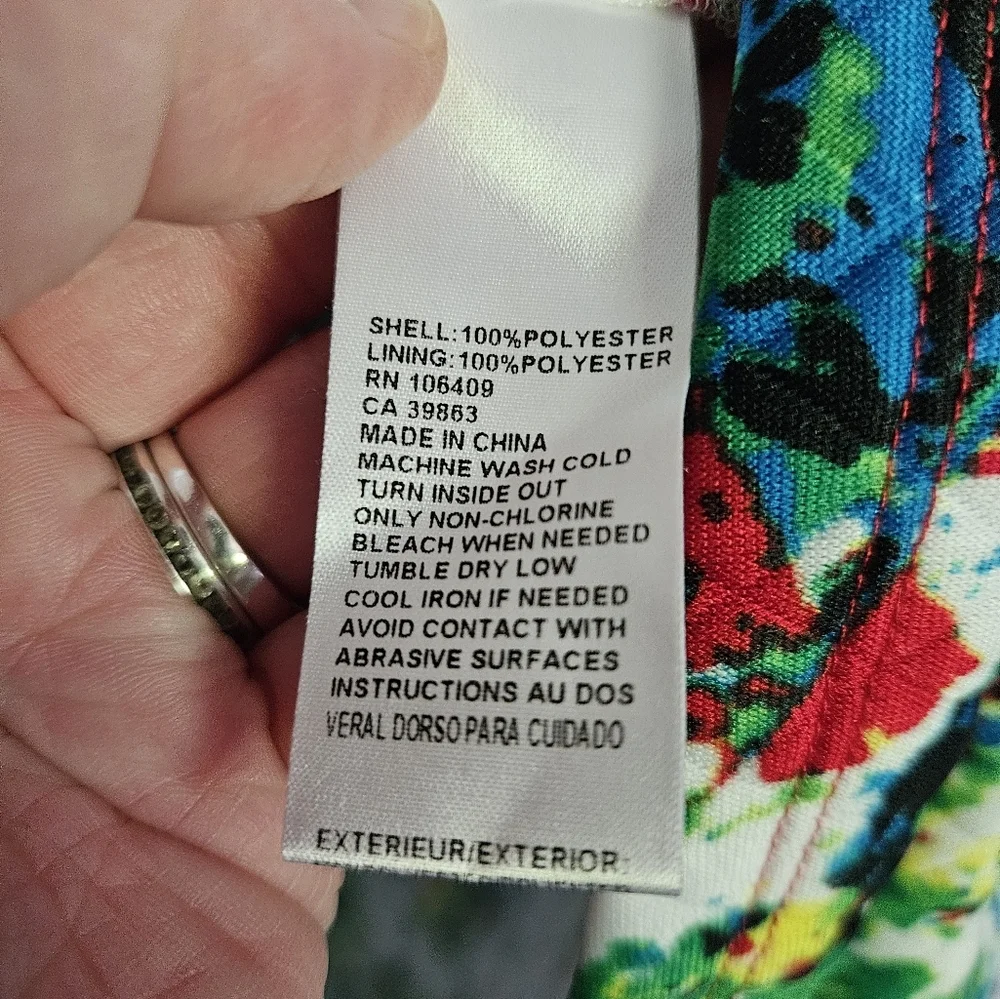 Catherine Malandrino Quilted Pleated Fawn Floral Dress Size 10 - Picture 5 of 7